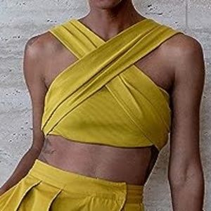 NWT Signed Blake x Amazon The Drop Citronella Wrap Cropped Top - XS